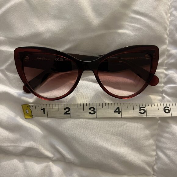 Salvatore Ferragamo Maroon Wine Acetate SF930S Cat Eye Sunglasses Quiet Luxury main image 7